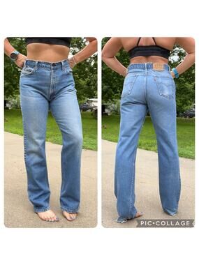 VTG 70s 80s Levi's 509 Orange Tab Straight Leg Blue Jeans Carolyn Kennedy 36x34
